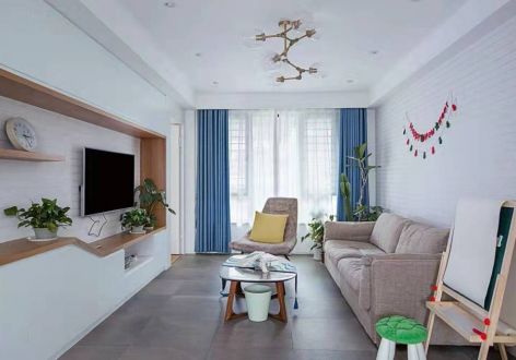 中大·星河湾现代风格89平米三居室装修效果图案例