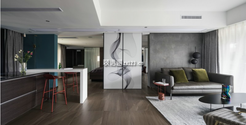 尚海郦景145平三居室现代简约风格装修案例