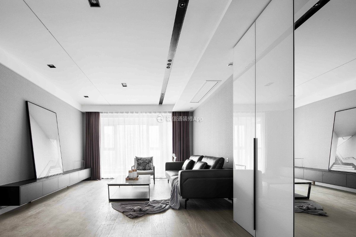 110平方现代风格客厅天花板装修效果图