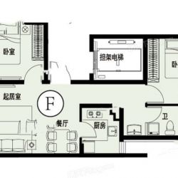 2#F户型2室2厅1卫1厨建筑面积：83㎡