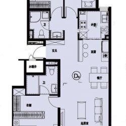 1#D反户型3室2厅2卫1厨建筑面积：131㎡