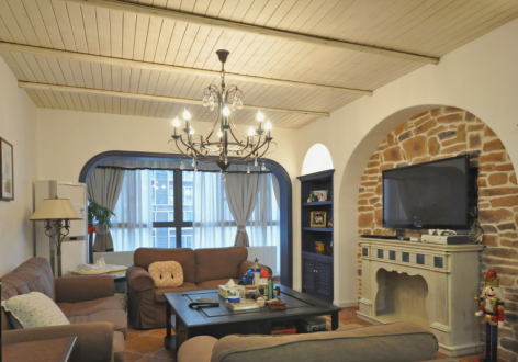 怡朗新村地中海风格110平米三室两厅装修案例