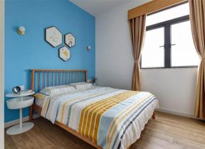 100平米卧室蓝色墙面装修效果图