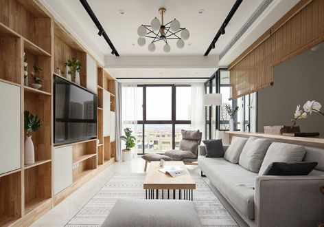 金惠苑现代简约风格115平米三居室装修案例