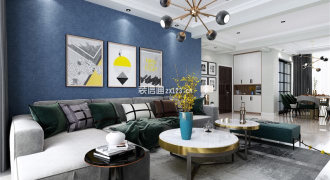 金福北苑现代风格123平米三居室装修案例
