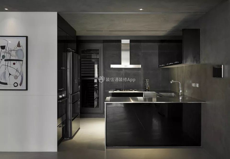 黑白灰风格家庭厨房装修图片赏析
