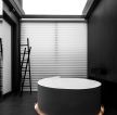 黑白灰风格别墅浴室装修设计图片