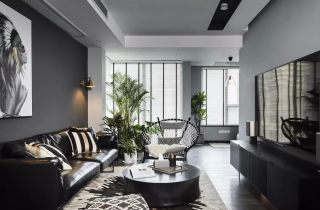 黑白灰欧式风格客厅装修设计图片