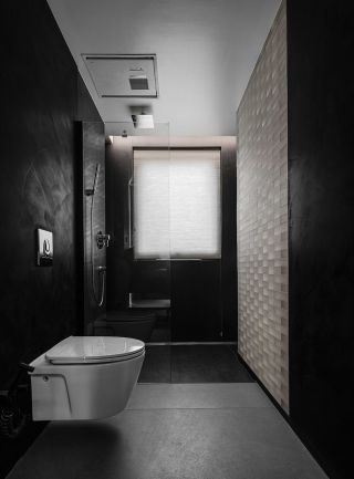 黑白灰风格卫生间装修设计图片欣赏
