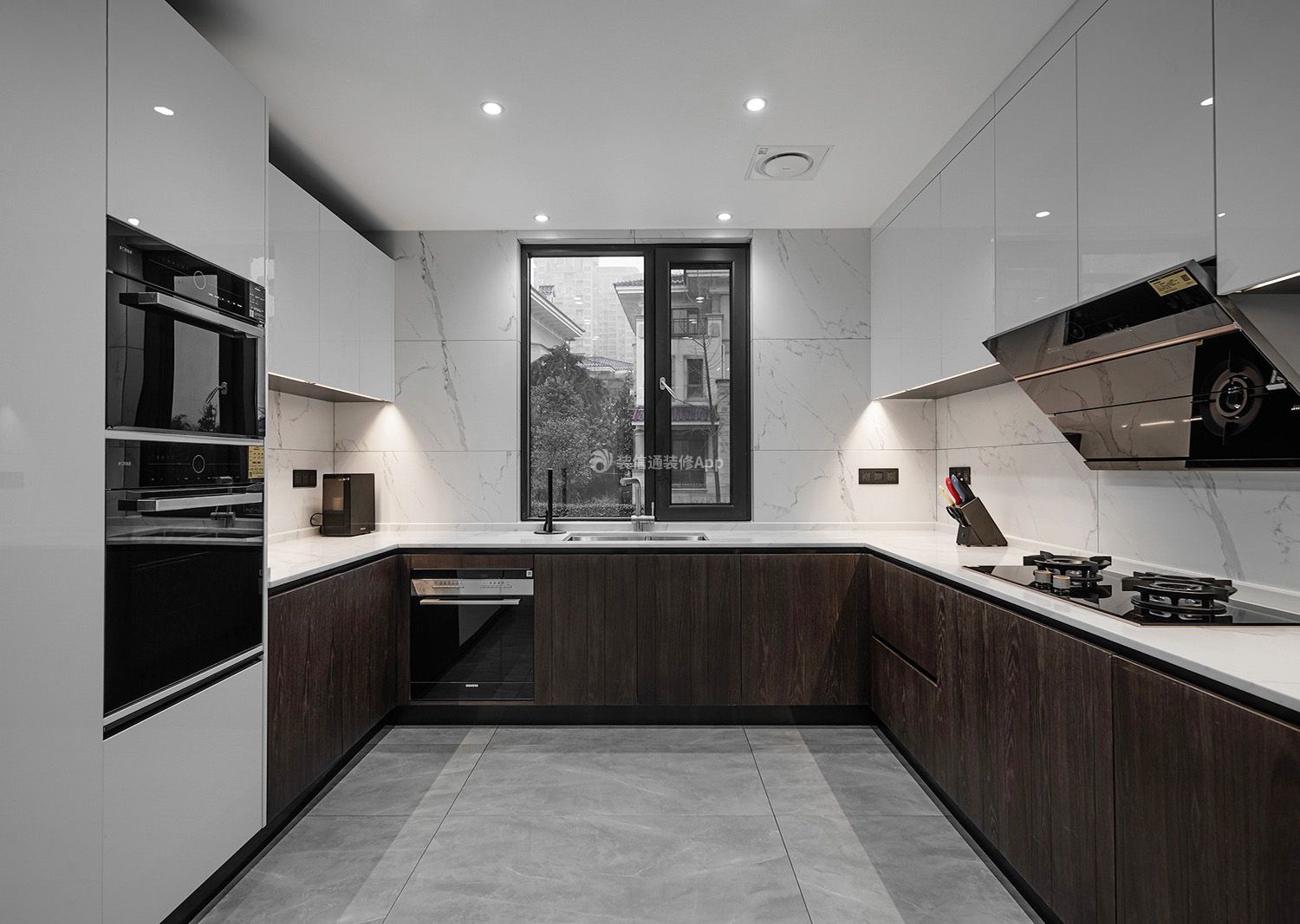 现代简约风格别墅厨房装修设计效果图