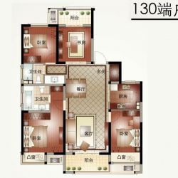 B户型 4室2厅2卫 建筑面积：约130平米