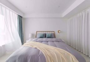 北欧风格样板间卧室窗帘装修图片