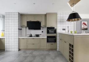 北欧风格样板间厨房吧台设计效果图