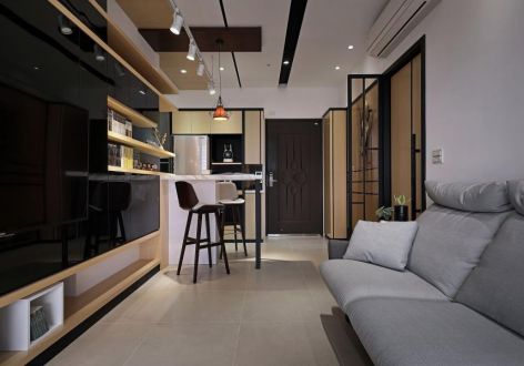 中海国际社区76平二居室现代简约风格装修案例