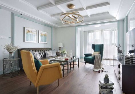 中南熙悦美式风格160平米四居室装修效果图案例