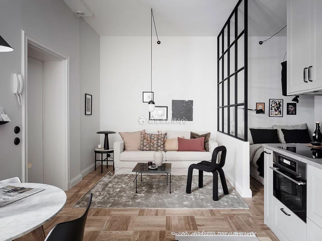 北欧风格小公寓客厅隔断装修设计图