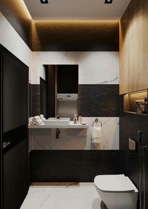 黑白卫生间装修 卫生间设计与装修