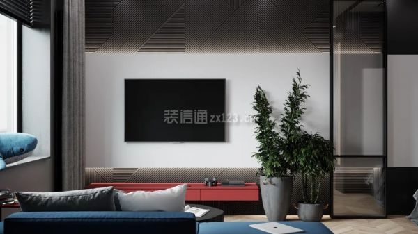 现代简约家居配色电视墙设计