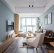 100平米欧式房屋客厅蓝色墙面装修效果图