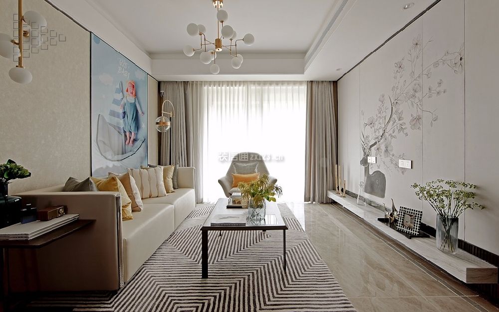 客厅地毯与沙发搭配图片 客厅窗帘装修效果