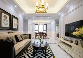 118平新房家庭客厅装修设计效果图片