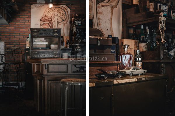 美式复古酒吧柜台装修效果图