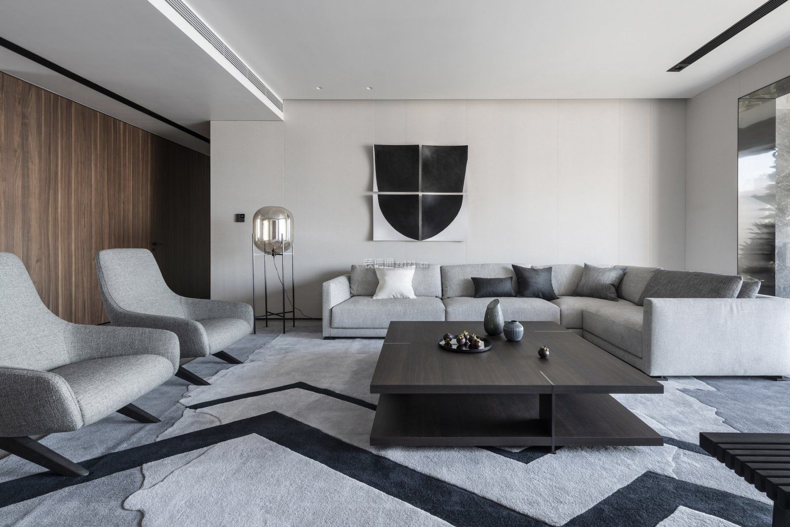  现代简约沙发背景墙装修效果图 现代简约沙发背景
