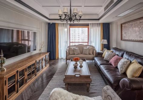 住宅·水晶榕著美式风格142平米三居室装修效果图案例