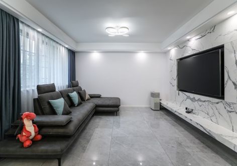 吴淞三村现代128平米三居室公寓装修案例