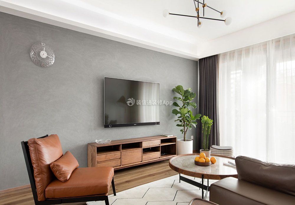 90平方客厅电视墙简单装修设计效果图