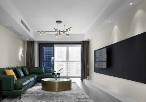 金泰中央金座现代风格125平米三居室装修效果图案例