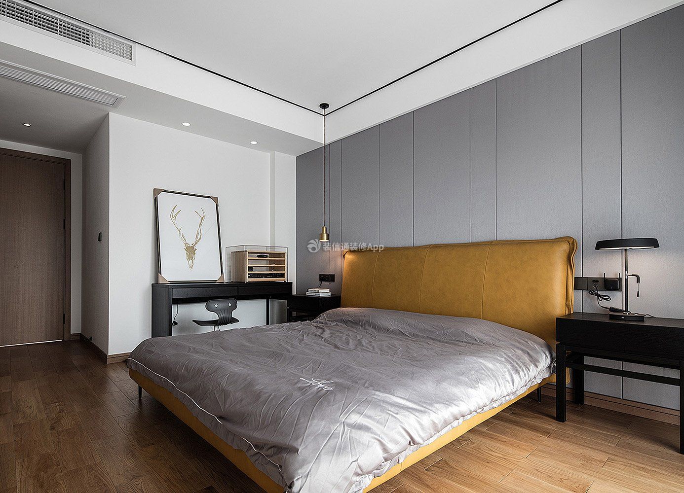140平方现代卧室床头背景墙装修效果图