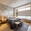 140平方家庭卧室床头造型装修效果图