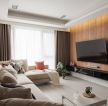 140平方客厅实木电视墙装修效果图片