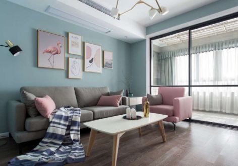 永亨海港城极简风格88平米二居室装修效果图案例