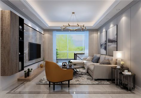 银地家园现代风格127平米三居室装修案例