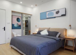120平米家庭卧室床头装修设计效果图