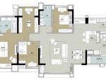 东方米兰112平简约美式风格三居室装修设计案例
