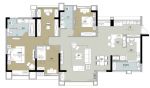 东方米兰112平简约美式风格三居室装修设计案例