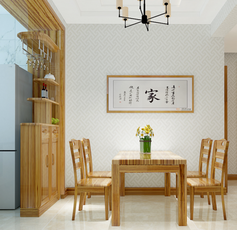 首开国风琅樾124㎡原木现代简约三居室装修案例