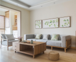 中铁悦龙南山日式风格101平米三居室装修效果图案例