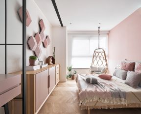 卧室粉色效果图 卧室柜子装修效果图 卧室柜子效果图