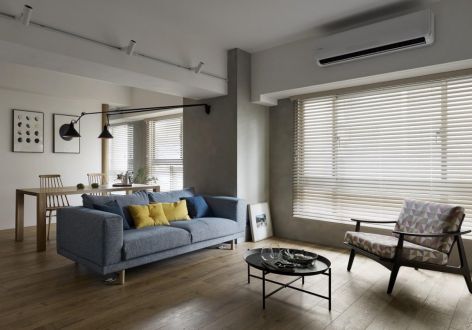 万科·翡翠滨江日式风格98平米二居室装修效果图案例