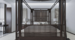滨江天地中式风格180平米三居室装修效果图案例