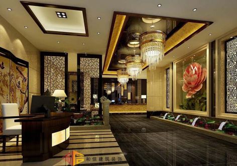 牡丹印象酒店中式风格4500平米装修案例