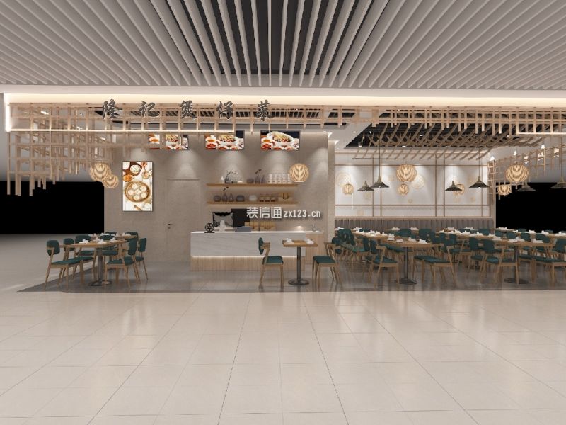 隆记餐饮店现代风格120平米装修效果图案例
