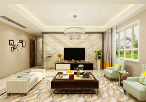 唐城中岳汇现代风格108平米三居室装修案例