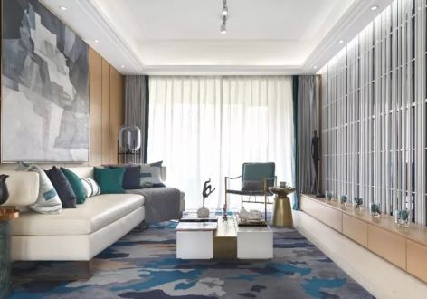  大华锦绣时代120平米四居室现代轻奢风格装修案例