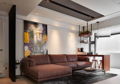 万科紫台混搭风格103平米二居室装修效果图案例