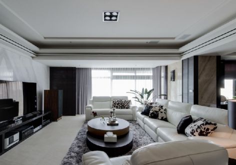 琅岐山语城现代风格166平米四居室装修效果图案例